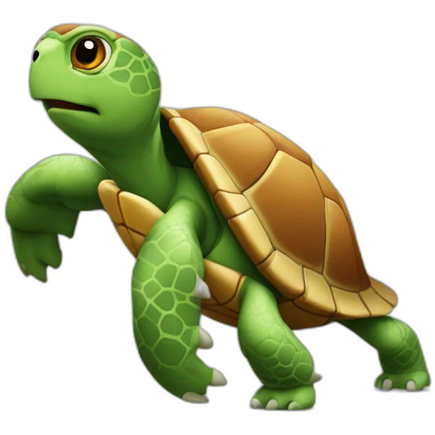 Tortue qui resemble  a un garcon qui joue au rugby emoji