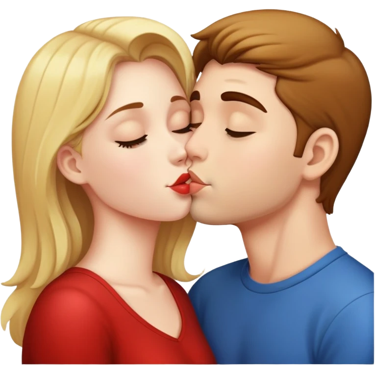 Girl kissing her boyfriend emoji
