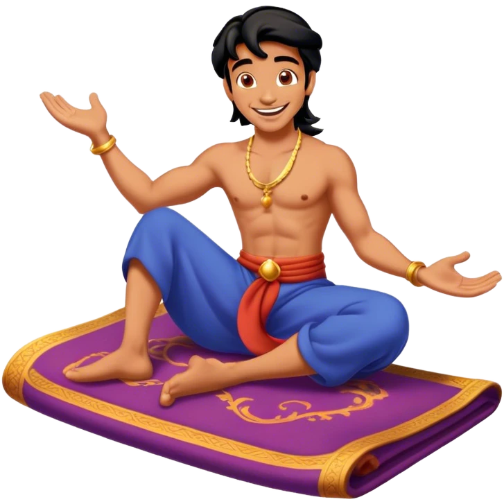 Aladdin on his magic carpet emoji