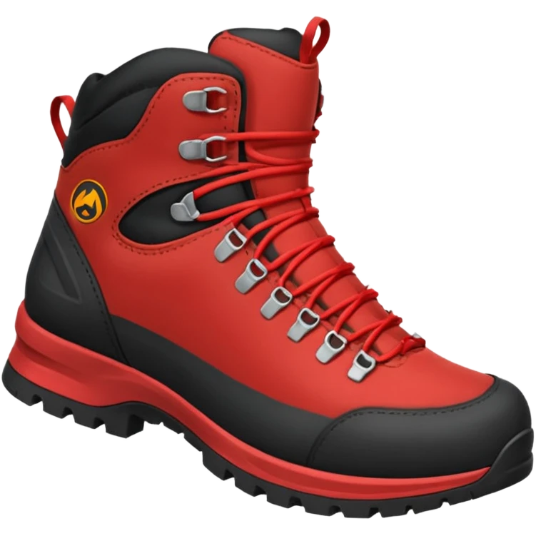 zapatilla de trekking con detalles en rojo emoji