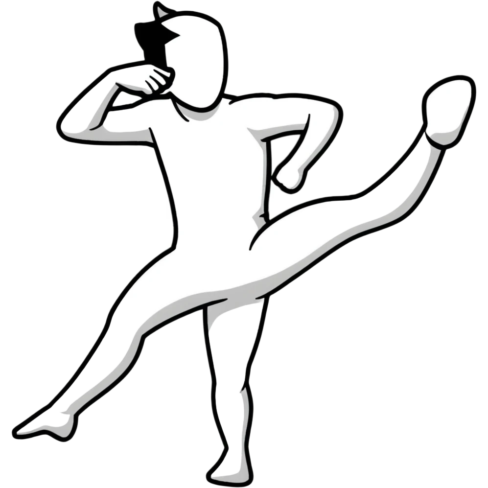 person doing a high kick emoji
