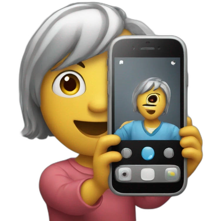 holding iPhone recording video emoji