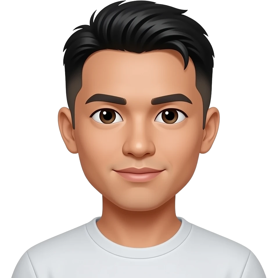 25 year old fade hair cut filipino man closed lips emoji