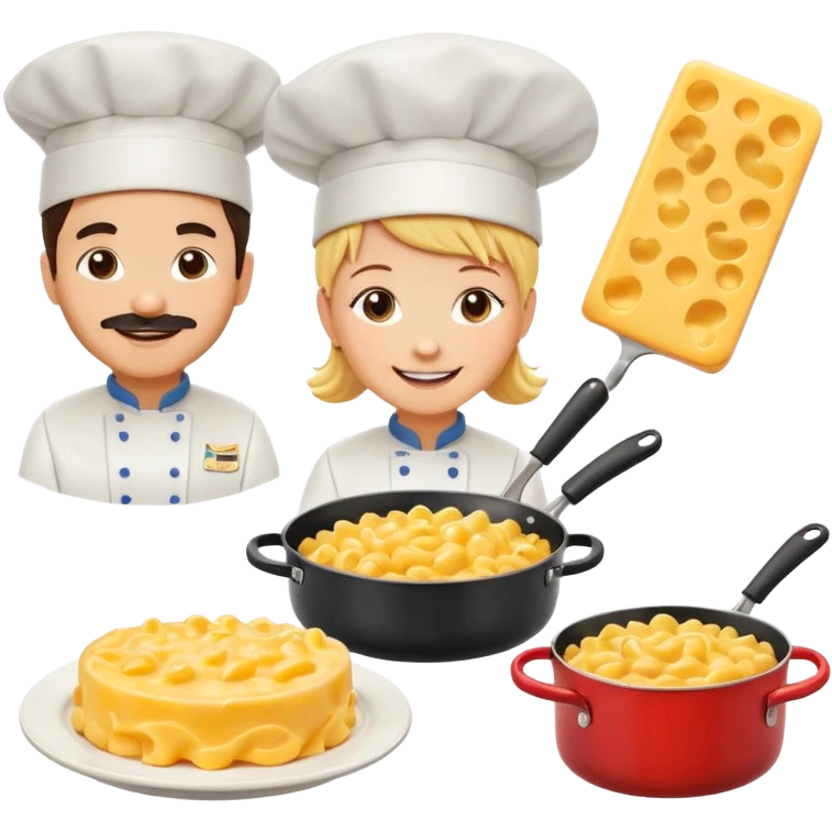 podrias crearme 4 iconos stickers svg en png de cocina el cual el primero sea con un libro d e receta de comida con los ingredientes , el segundo con un chef cocinando , el tercero con un sarten cocinado y el cuarto con un plato de macarrones con queso calientes y ricos emoji