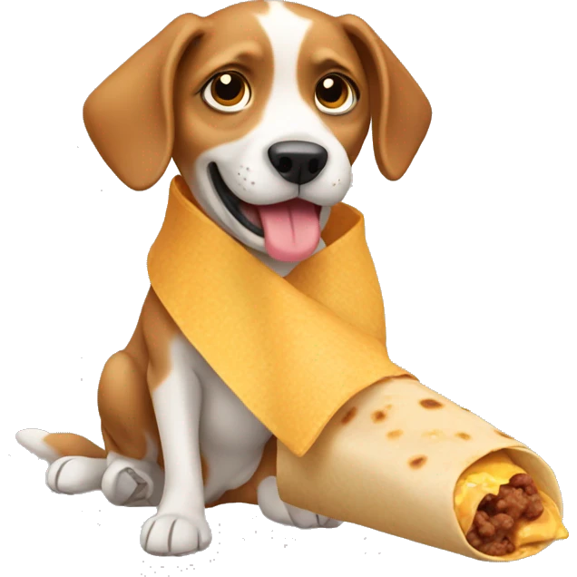 Dog eating a burrito emoji