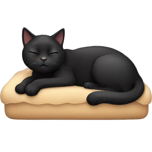 Sleepy black female cat emoji