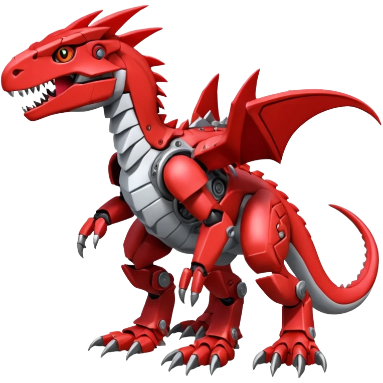 Cool Edgy Digimon-Fakemon-Guilmon-Velociraptor-Dragon-Mecha full body emoji
