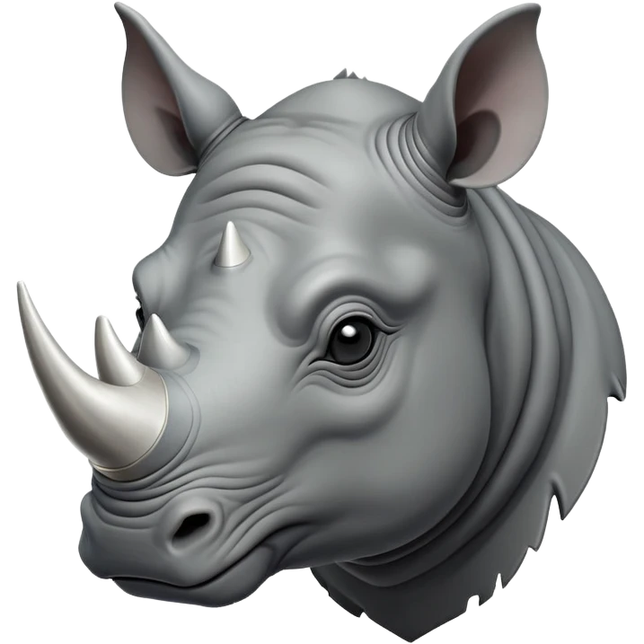 cinematic-noble--rhinoceros-portrait-emoji,slate-grey-hide--poised-and-regal,-with-a-massive,-powerful-build-and-a-thick, -deep-set-soulful-piercing-eyes,-simplified-yet-sharp-and-sophisticated-features,-highly-detailed,-large-black-eyes, zoomed out showing shoulders, large white horn  emoji