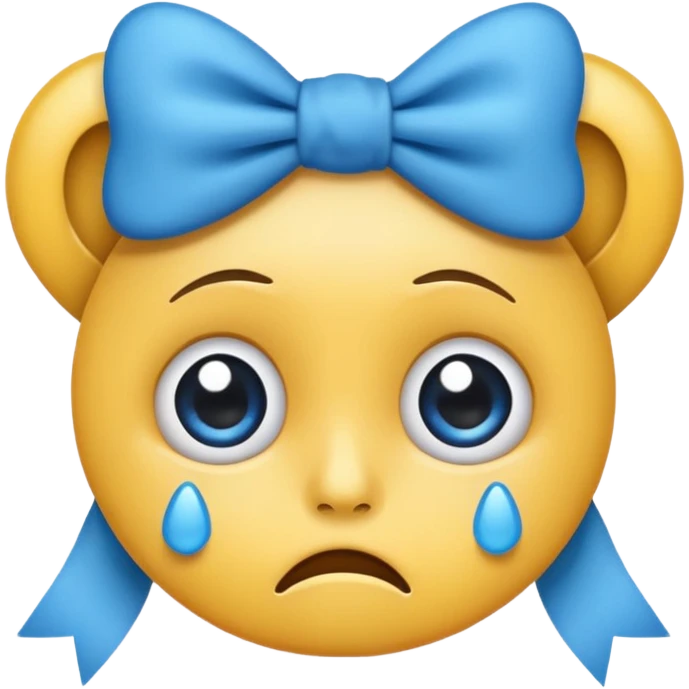 Crying emoji with bow emoji