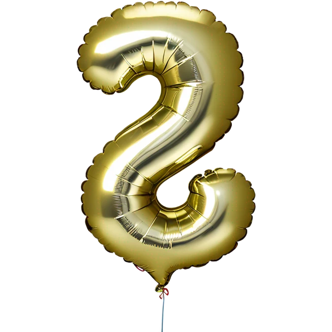 A number 3 foil balloon emoji