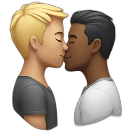 gay man kissing emoji