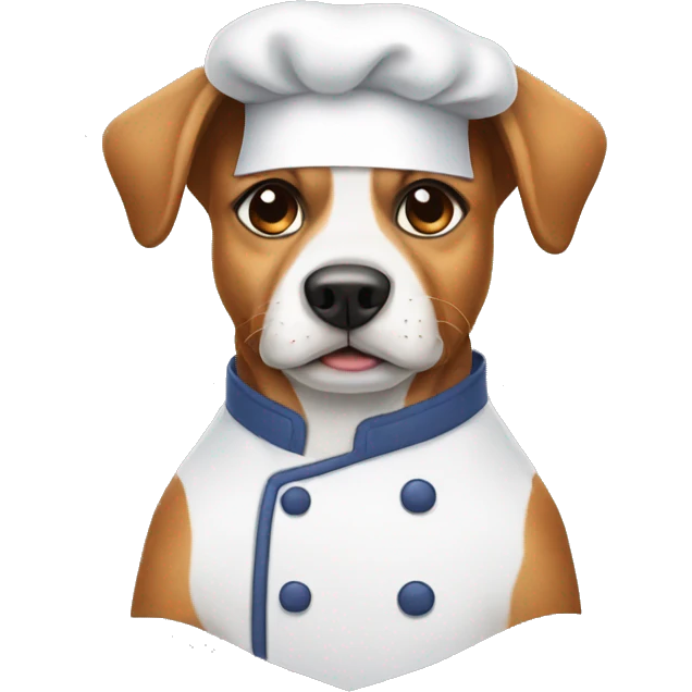dog wwearing cheff clothes emoji