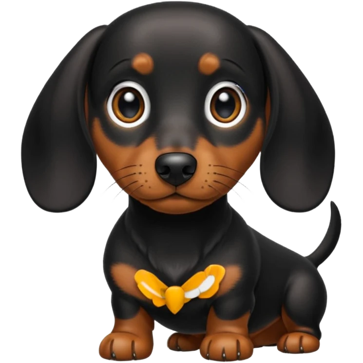 Black miniature Daschund  emoji