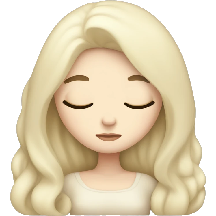 pale girl with long black hair sleeping  emoji