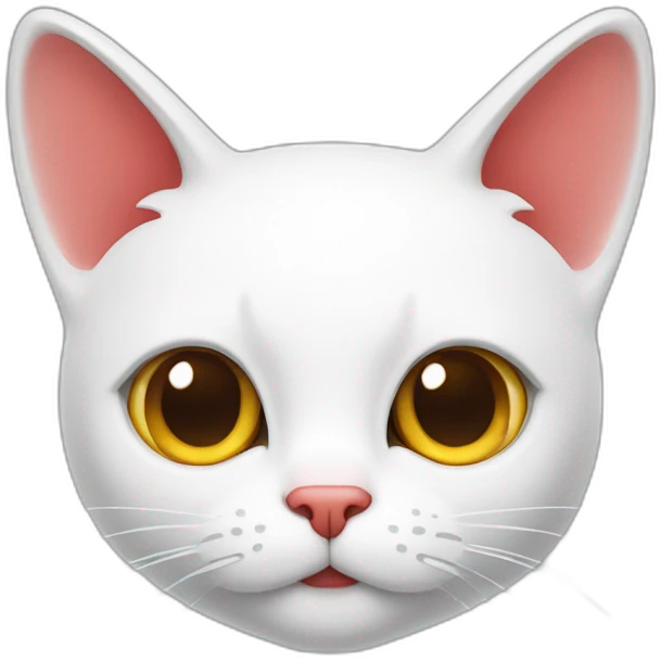 cat-very-pure-white-with-three-red-strip-on-a-head emoji