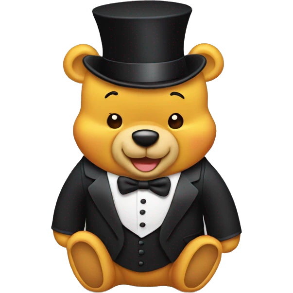 winnie the pooh in tuxedo emoji