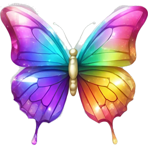 One Shiny-Colorful-Iridescent-Sparkle-Rainbow-Gradient-Crystal-Gem-Butterfly-Crystal-Fly emoji