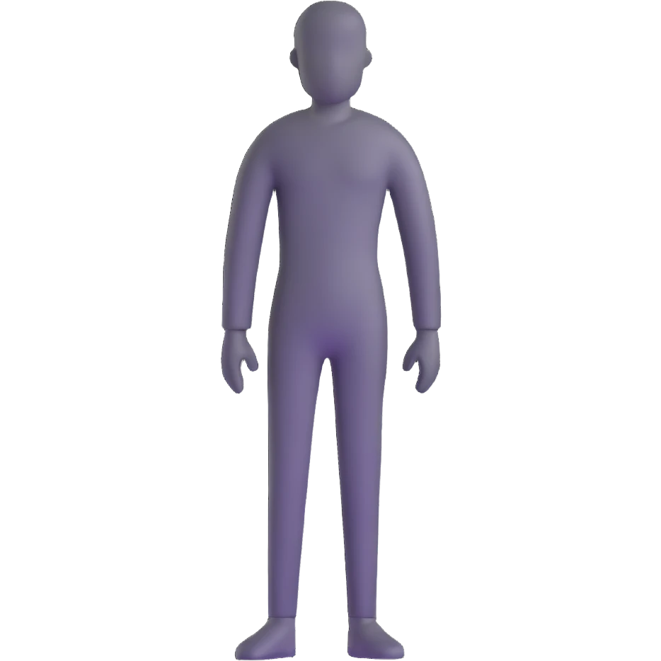 grey human silhouette with no facial features, no face, no eyes, no nose, no mouth, simple outline emoji