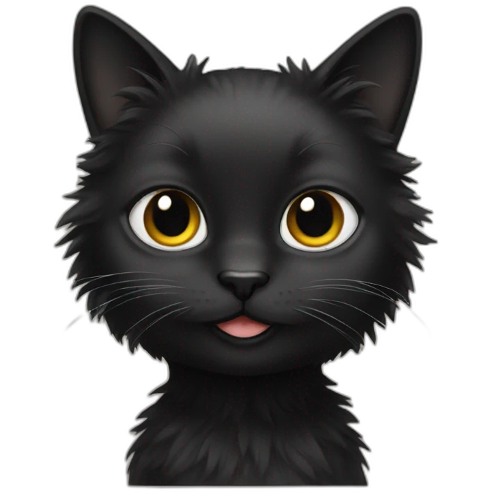 black cat female fluffy emoji