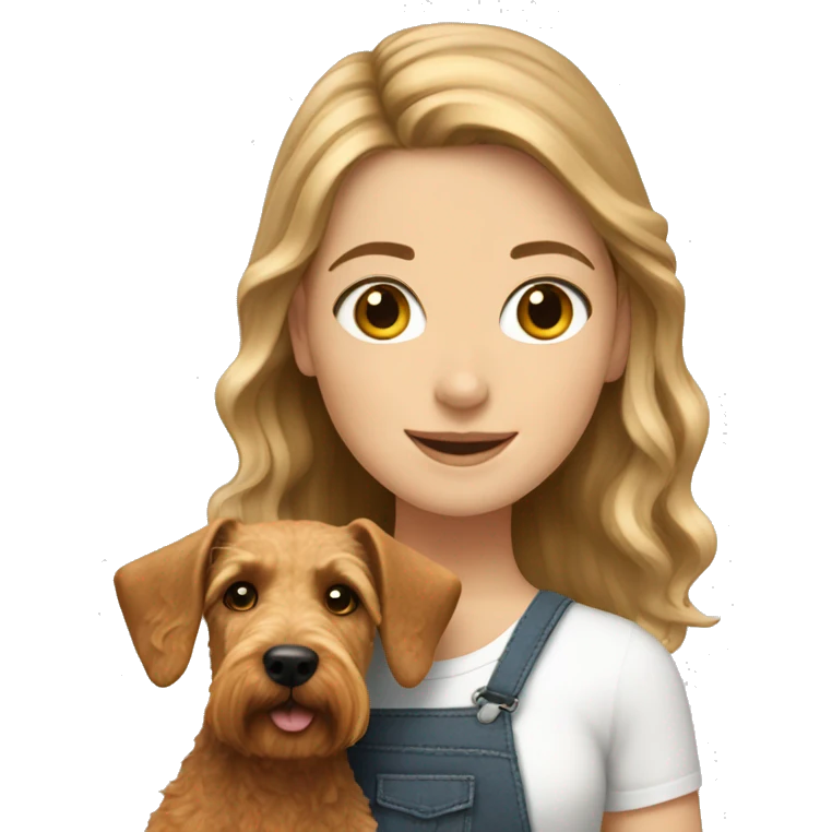 White girl with welsh terrier emoji