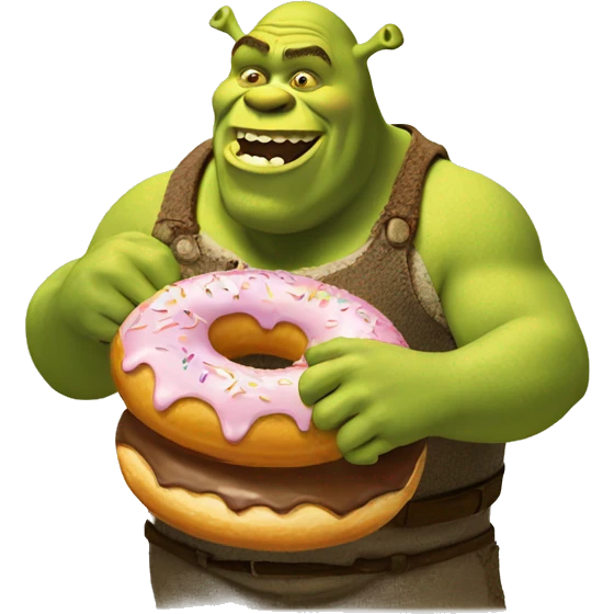 Shrek eating a donut  emoji