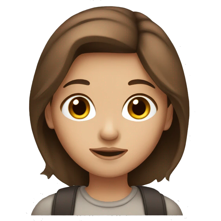 Brown haired girl with brown eyes emoji