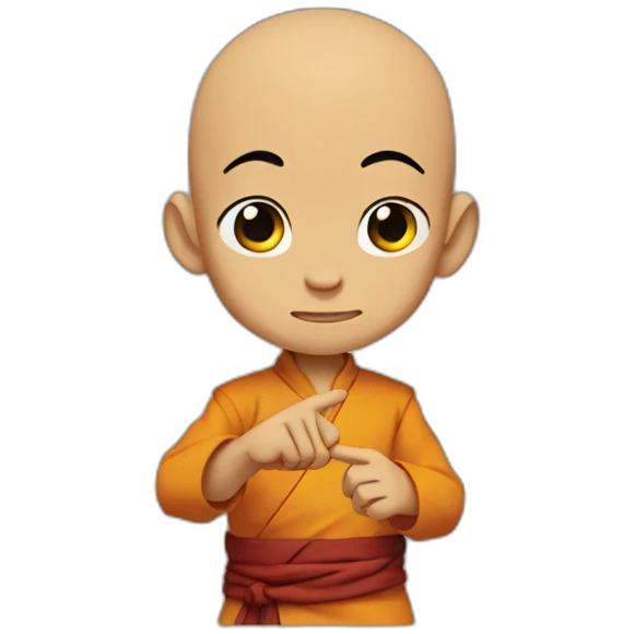 aang showing the finger emoji