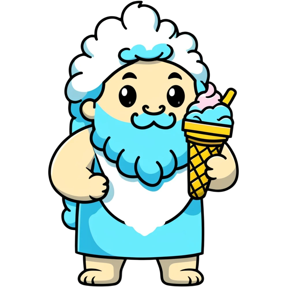 Zeus eating ice cream emoji