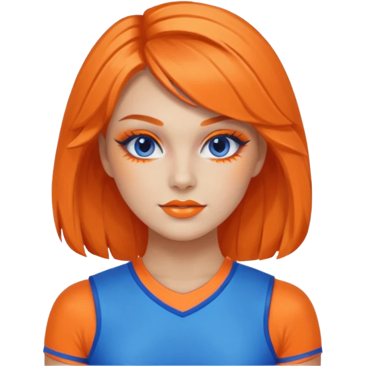 cheerleader  within a circle of shades of orange and blue emoji