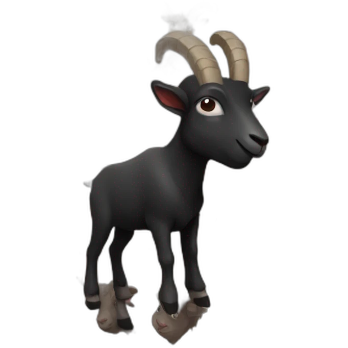 Black goat is on the red star emoji