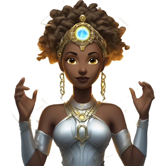 Technomancy Goddess is a mystical being who controls both magic and technology. She can cast spells on technological networks. Her powers blend the ancient art of magic with advanced cybernetics and technology. She can command machines emoji