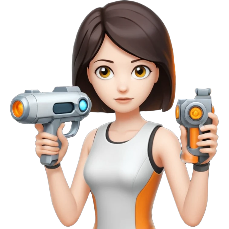 Chell portal gun glados emoji
