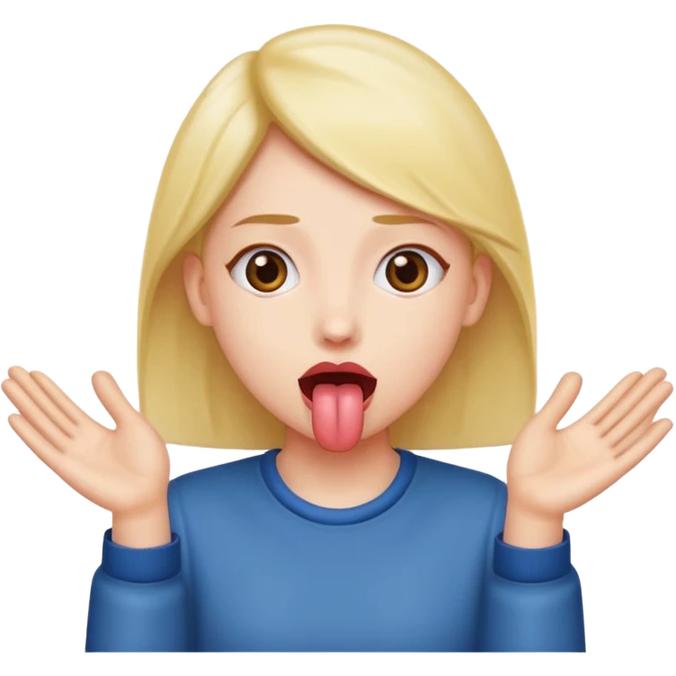 tongue out with hands to the side emoji