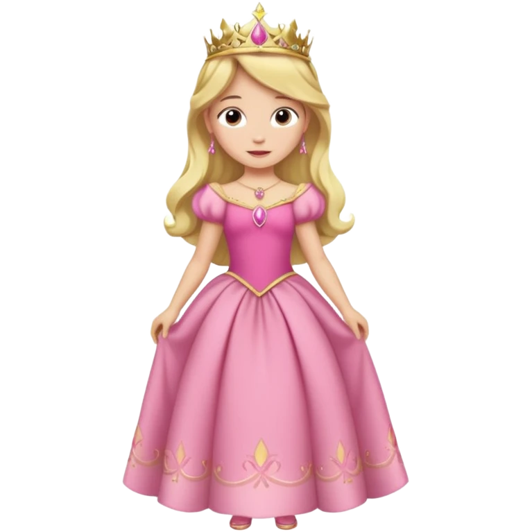 Princesa aurora Disney com vestido gcom uma tiara pequena e corpo inteiro, emoji