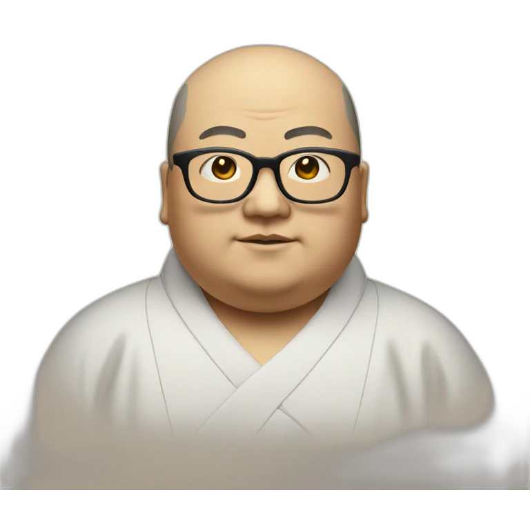 japanese fat priest with glasses no eyebrows emoji