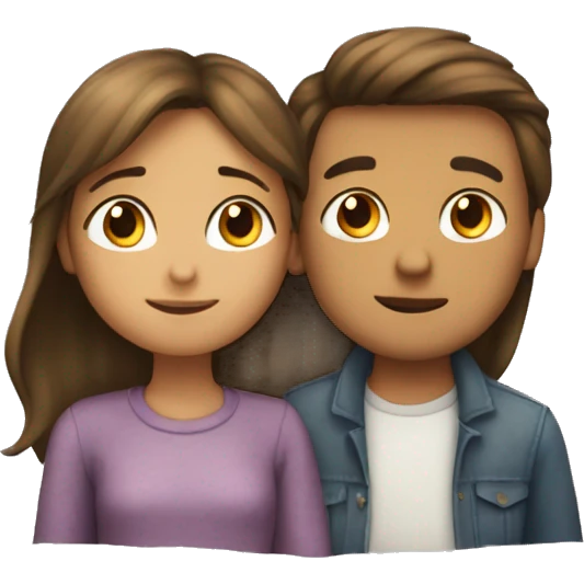 A boy and a girl cuddling the girl is short and the boy is tall emoji