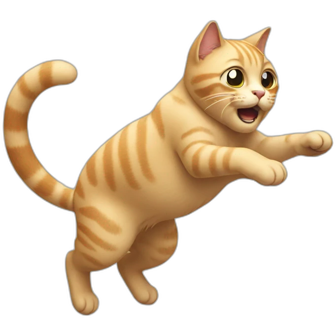 Sad cat jumping emoji