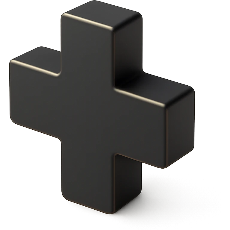 a medical cross in 3D black style emoji
