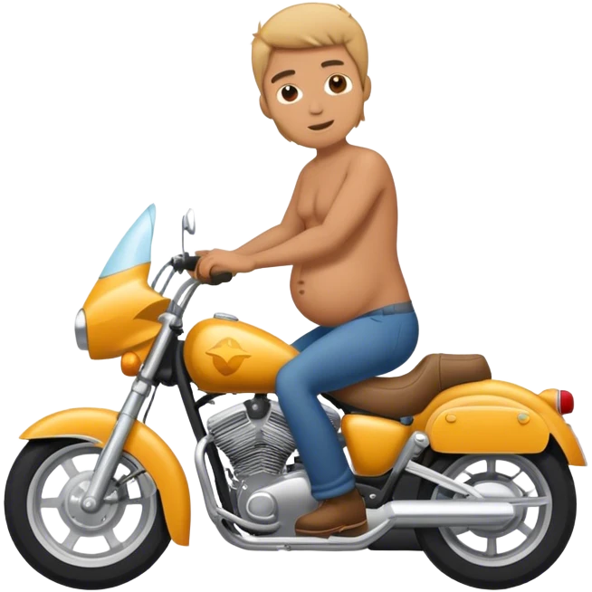 Pregnant guy riding a motorcycle emoji