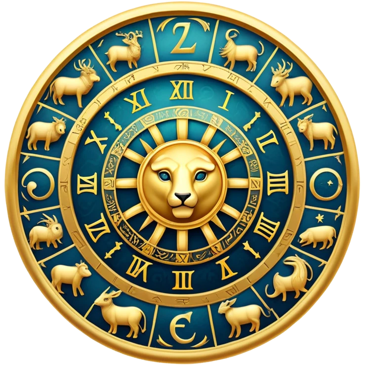 zodiac wheel with all 12 signs emoji