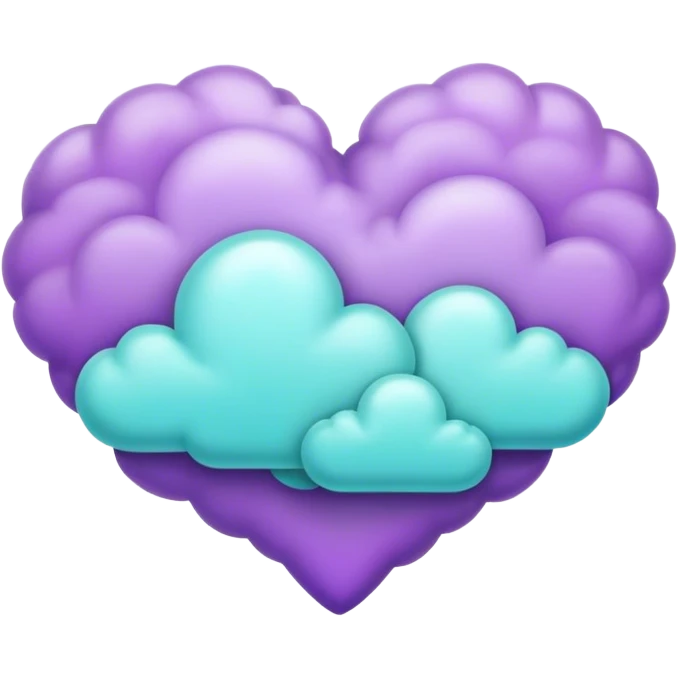 Teal and Purple cloud heart emoji