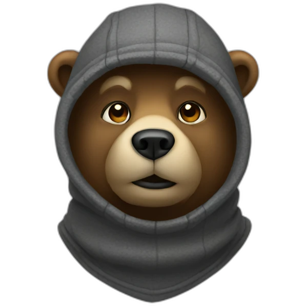 Bear wearing a balaclava emoji