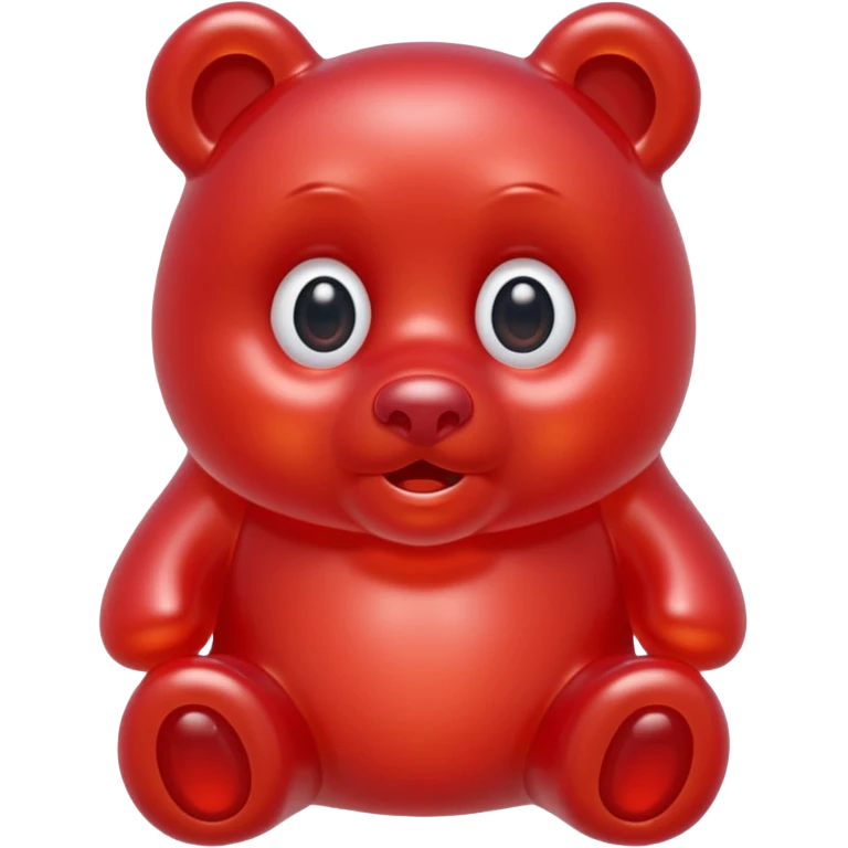 beautiful red gummy bear with eyes and long hair only head emoji