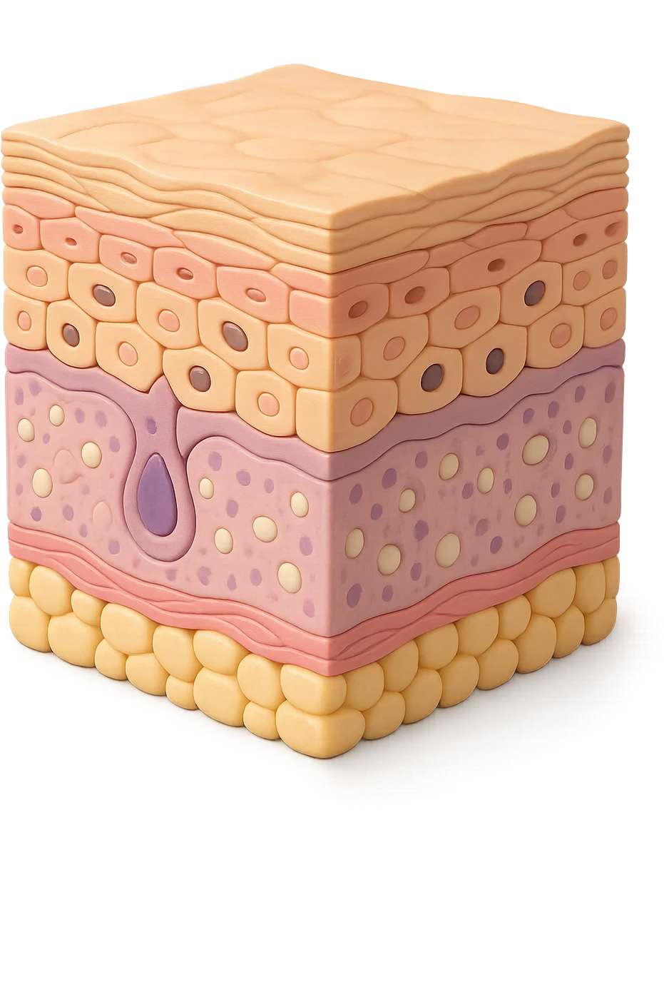 tessuto porzione di epidermide umana in salute 3d emoji