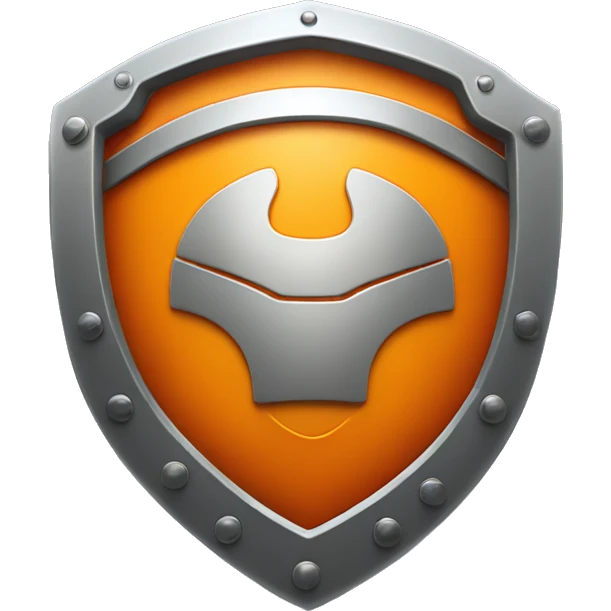 orange metal shield with car symbol in the middle emoji