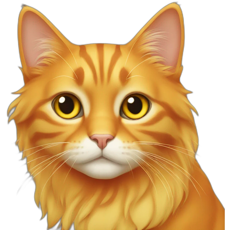 orange and yellow cat with long hair emoji
