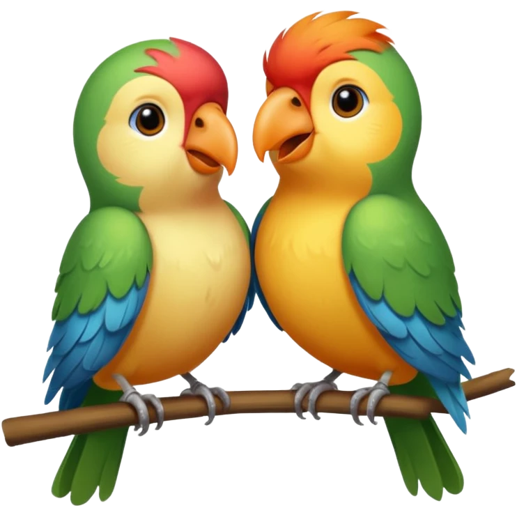 A beautiful love birds singing emoji