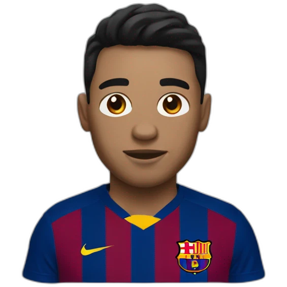Real Down symdrome barcelona fc player emoji