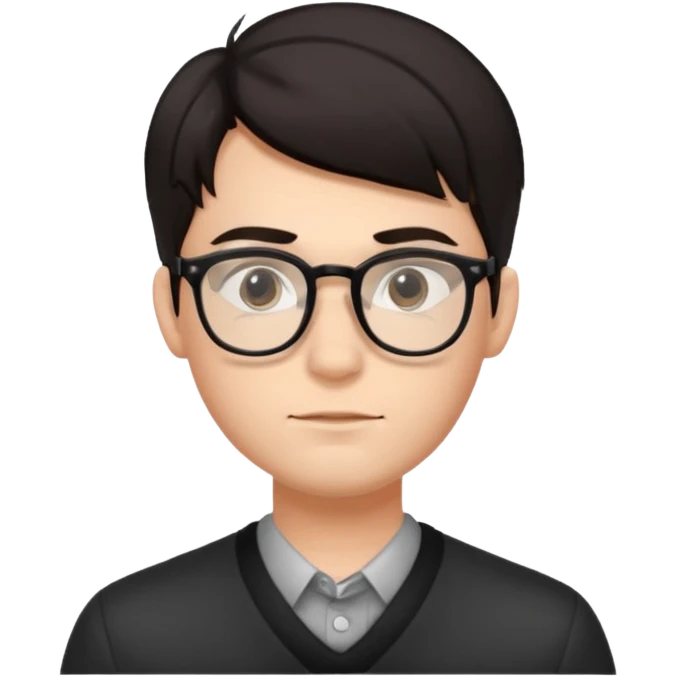 young man with glasses and slick hair emoji