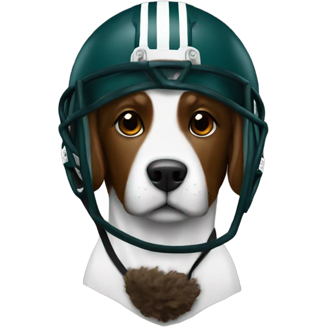 Dog with Phila Eagles helmet on  emoji